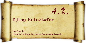 Ajtay Krisztofer névjegykártya